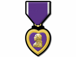 4&quot; Police Version of Purple Heart cop award law officer sticker decal usa made - £12.70 GBP