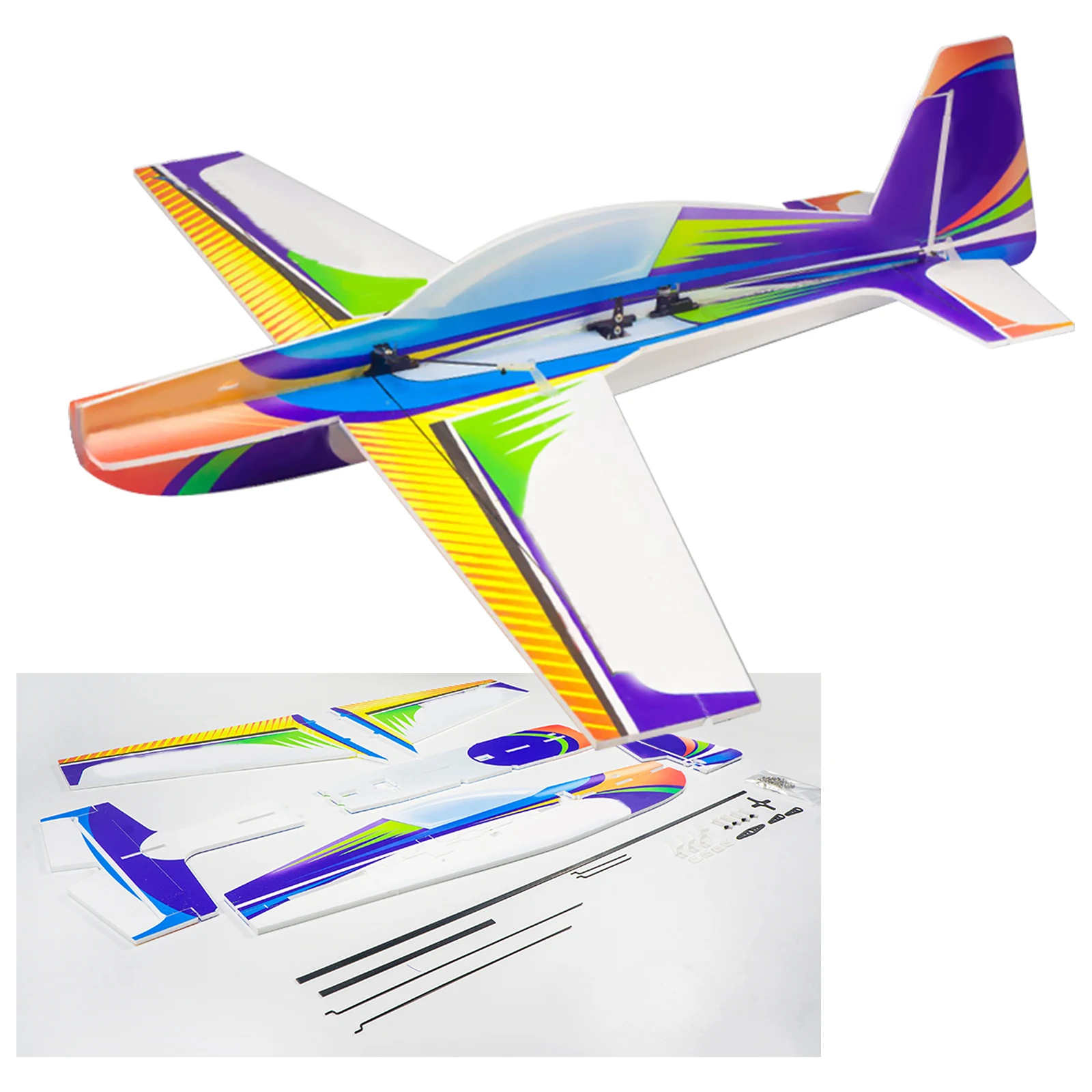 RC Airplane PP Aircraft 710mm Wingspan Outdoor Flight Toys for Kids Boys DIY - £38.89 GBP