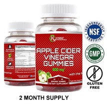 Pure Apple Cider Vinegar Gummies 500mg, ACV with Pomegranate, BeetRoot, 60 count - £13.62 GBP