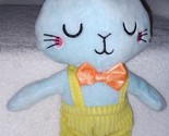 Plush Mini Light Blue Boy Bunny with a orange bowtie 11&quot; NWT - $9.78