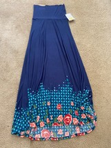 Lularoe NWT Full Length Blue Double Dipped Floral Print Maxi Skirt - Size S - $23.16