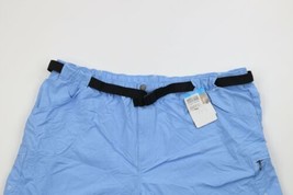 NOS Vintage Columbia Womens 2X Spell Out Belted Nylon Cargo Shorts Baggies Blue - £35.48 GBP