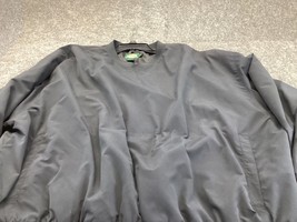 CABELAS Pullover Windbreaker Jacket Mens 3XL Reg V neck Pockets Black - $19.79