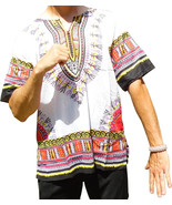 Mens WHITE Dashiki Shirt African Blouse Top Rap Rapper ~ FAST SHIPPING - $16.44 CAD