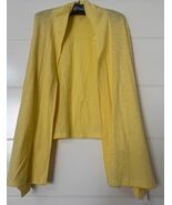 Lily Pulitzer Open Front Yellow Cardigan Long Sleeve Cover Up 100% Cotto... - $39.01 CAD