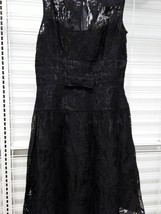 Liz Claiborne Black Sz 10 Pleated Sleeveless Lace Dress - $29.69