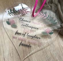 Acrylic Hanging Heart Plaque Gift to Special Keepsake,for wine glass cus... - $15.40