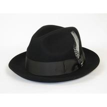 Men Bruno Capelo Fedora Hat Wool 100% Fine Australian Wool Marco MC940 Black image 4