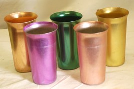 Color Craft Aluminum Tumblers Drinking Cups Assorted Colors USA Set of 5 - €21,23 EUR