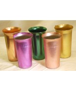 Color Craft Aluminum Tumblers Drinking Cups Assorted Colors USA Set of 5 - $24.74