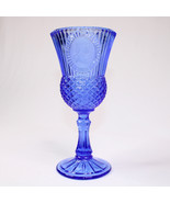 VINTAGE FASTORIA GEORGE WASHINGTON COBALT BLUE GLASS GOBLOT WINE STEMMED... - $9.74