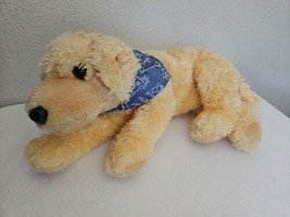 2002 Ty Classic Superdog Plush Stuffed Animal Yellow Lab Blue Bandana - $34.53