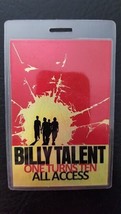 BILLY TALENT - ONE TURNS TEN 2013 CANADA TOUR LAMINATE BACKSTAGE PASS #103 - $100.00
