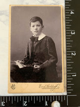 Victorian Cabinet Card Photo-Schoolboy-Found Snapshot-3.7”x2” Image-E Kerkhoff - £6.94 GBP