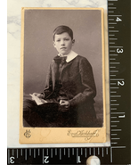 Victorian Cabinet Card Photo-Schoolboy-Found Snapshot-3.7”x2” Image-E Ke... - £6.91 GBP