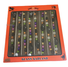 Christopher Radko Shiny Brite Halloween Skulls &amp; Glass Balls Garland 7 Ft. - £37.73 GBP