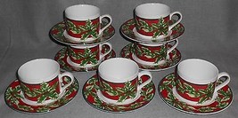 1994 Set (7) International Tableworks CHRISTMAS CELEBRATION Cups and Sau... - £31.13 GBP