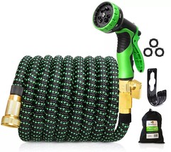 50’ Flexible Garden Hose Lightweight, Kink Free. Spray Nozzle - £23.59 GBP