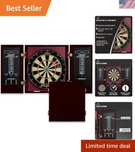 Self-Healing 18-Inch Dartboard &amp; Stylish Cabinet - Complete Accessories ... - $91.49