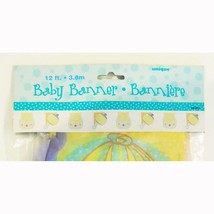 Baby Banner Jointed Plastic 12 Feet Long Features Rattles and Bibs  8" Tall New - $2.95