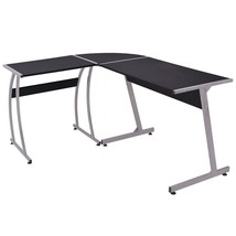 Desk Black Engineered wood with PVC cover and metal frame Large - $2,709.70 MXN