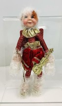 Santa&#39;s Kurt S. Adler- Jaqueline Kent- Red Glitter-Boy Christmas Ornament - £40.78 GBP