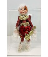 Santa&#39;s Kurt S. Adler- Jaqueline Kent- Red Glitter-Boy Christmas Ornament - £40.65 GBP