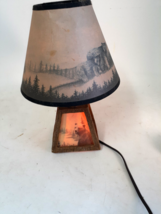 Small Vintage Rustic Bedroom Lamp, 2 Bulbs, Base and Top, 13&quot;t - £22.13 GBP