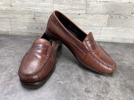 Cole Haan NikeAir Penny Loafers Men 9M Shoes Brown Pebble Leather Slip O... - $515.59 MXN