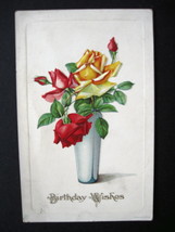 1915 Embossed Birthday Wishes Postcard, Antique Embossed Birthday Wish P... - £7.85 GBP