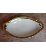 VTG CZECH SLOVIA 1500 CHINA GOLD OVAL SERVING BOWL DH3066 - $34.95