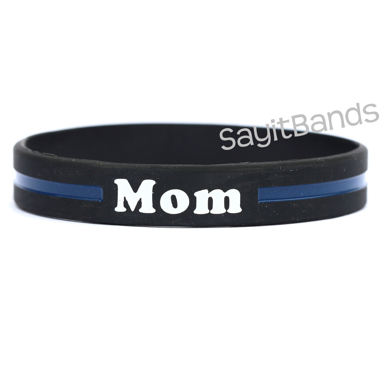 1 Mom Thin Blue Line Wristband - High Quality Debossed Color Filled Brac... - $9.88