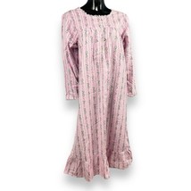 Moon Dance Women&#39;s Long Sleeve Cotton Flannel Nightgown Pink Floral Size L - £21.43 GBP