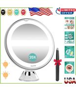 Elegant 20X Magnifying Makeup Mirror - Modern Lighted Design with Suctio... - $490.86 MXN