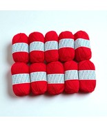 Yarn 10 Balls Wool M  Strickwolle Made in Switzerland Super Wash Color Red - $48.99