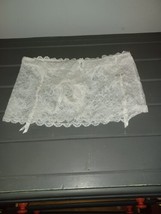 Victoria&#39;s Secret Garter Belt Thong Skirt Medium Cream Floral Lace - £16.03 GBP