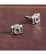 Sterling Silver Camera Post Earrings 7x8mm  - $42.91 CAD