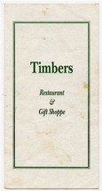 Timbers Restaurant &amp; Gift Shop Menu In the Heart of the Smoky Mountains  - £13.93 GBP