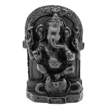 Ganesha Statue 4&quot; Hindu Elephant God High Quality Resin Seated W Cobra India New - £13.40 GBP