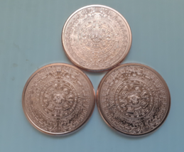 Lot of 3 Mint Fresh Aztec Calendar Copper 1oz Round - £12.94 GBP