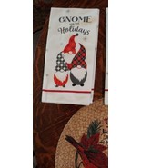 Set 2 Christmas Gnome Kitchen Dish Hand Towels Smooth Fast Drying Absorb... - £10.24 GBP