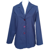 VINTAGE 80s 90s Madison Womans Size Large Navy Blue Blazer Jacket Stretc... - £15.50 GBP