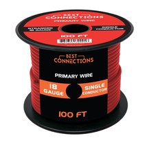 18 Gauge Car Audio Primary Wire (100FtRed) Remote, Power/Ground Electrical - £17.29 GBP