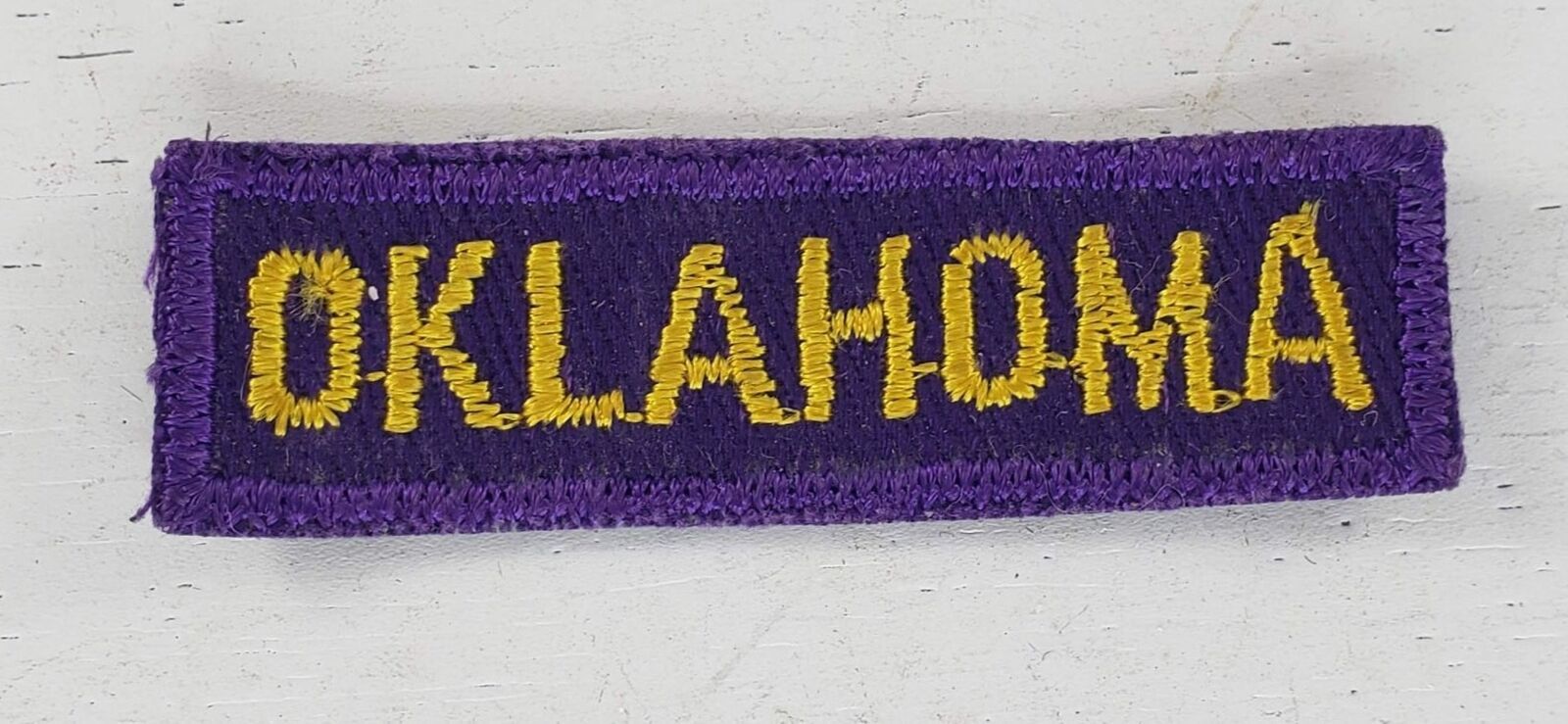 Oklahoma Patch Purple Stripe 2.5" Vintage - £42.95 GBP