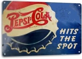 Pepsi Drink Soda Pop Advertising Vintage Retro Wall Decor Bar Pub Metal Tin Sign - £14.41 GBP