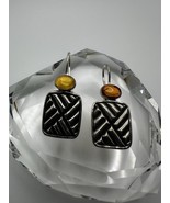 Vintage Sterling Silver Amber Silpada Dangle Earrings 3.8cm - $52.14 CAD