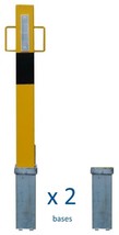 Heavy Duty Yellow Removable Security Post with Lift Out Handles &amp; 2 x Bases - $197.80+