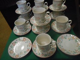 CHURCHILL Dinnerware BRIAR ROSE .. England-1 1 CUPS &amp; SAUCERS &amp; 2 FREE S... - £59.96 GBP