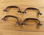 4 CAST IRON HANDLES RUSTIC DRAWER PULLS 5 1/4&quot; LONG  **SMALL HOLES IN CA... - $14.99