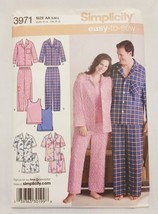 Women and Men Pajamas Two Lengths Size AA S M L Bust 40-50 Simplicity 3971 - $14.99